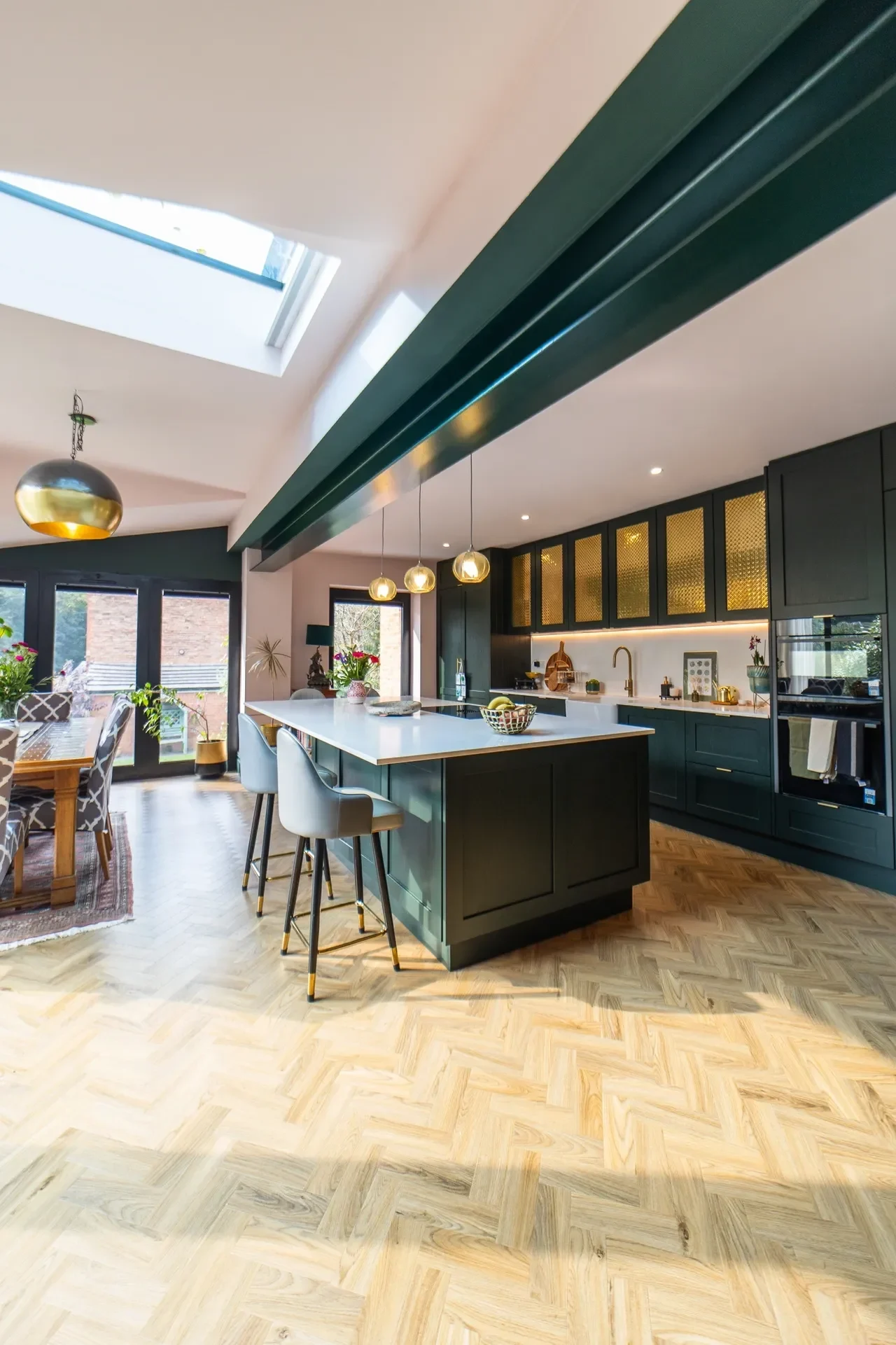 luxury house extension creating a large open plan kitchen and living space